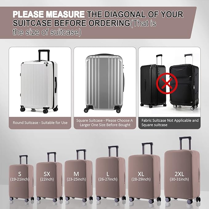 Travel Luggage Cover Suitcase Protector Scratch-Resistant Fit 19-31 Inch