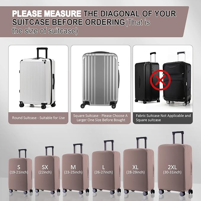 Travel Luggage Cover Suitcase Protector Scratch-Resistant Fit 19-31 Inch