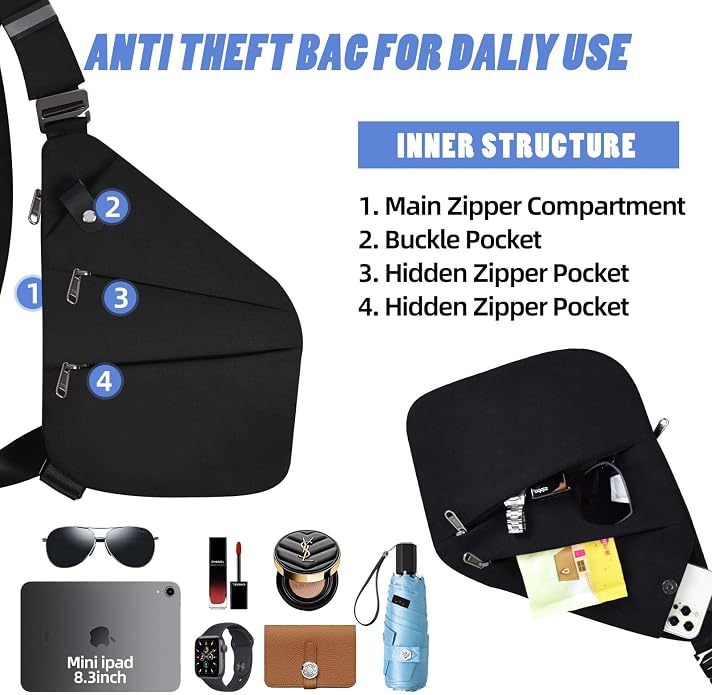 Anti Theft Crossbody Bag, Anti Theft Travel Bag