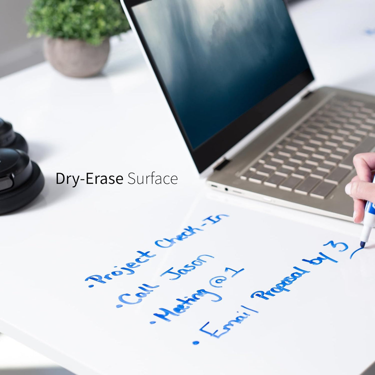 VIVO Electric Dry Erase 71 x 30 in Standing Desk, Memory Height Adjustment, 1B Series, Whiteboard Top Black Frame, DESK-KIT-1B7WE
