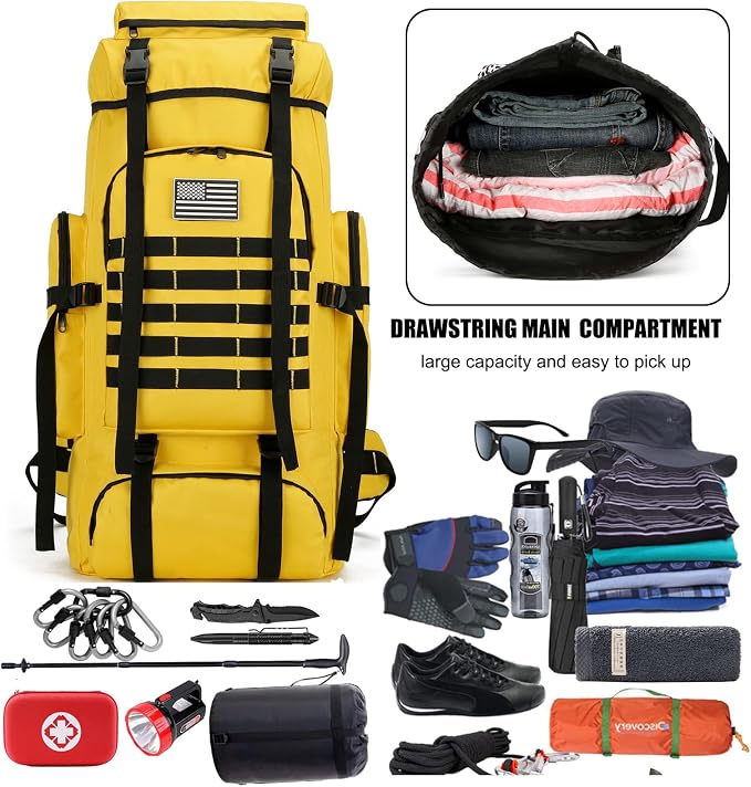 Hiking Backpack for Men 70L/100L Camping Backpack Military Rucksack Molle 3