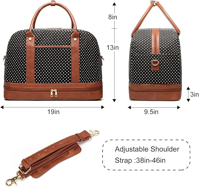 Weekender Bag for Women Canvas Overnight Bag Large Travel Tote Bag Carry on