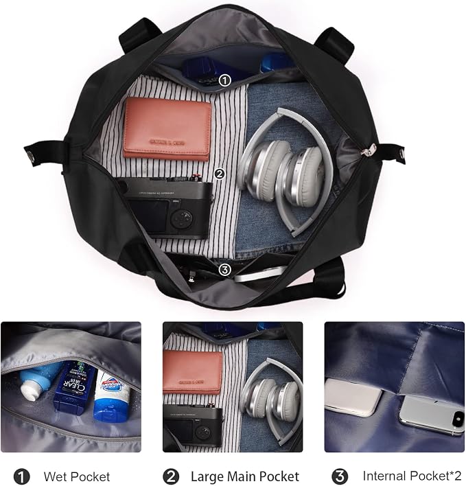 Travel Duffel Bag, Sports Tote Gym Bag, Shoulder Weekender Overnight Bag