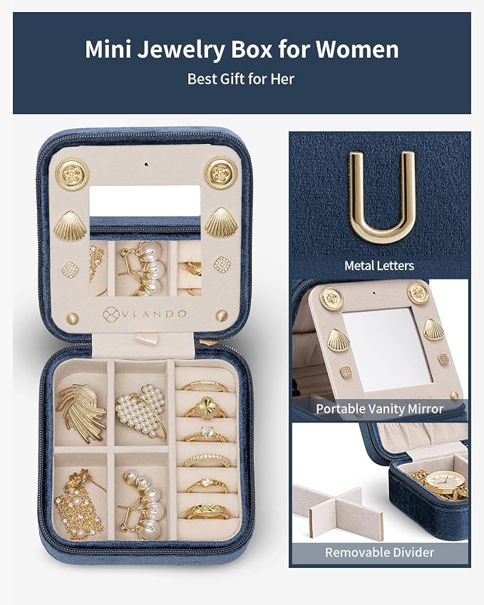 Vlando Mom Gifts for Women, Travel Jewelry Case for Mother Gifts, Travel Gifts