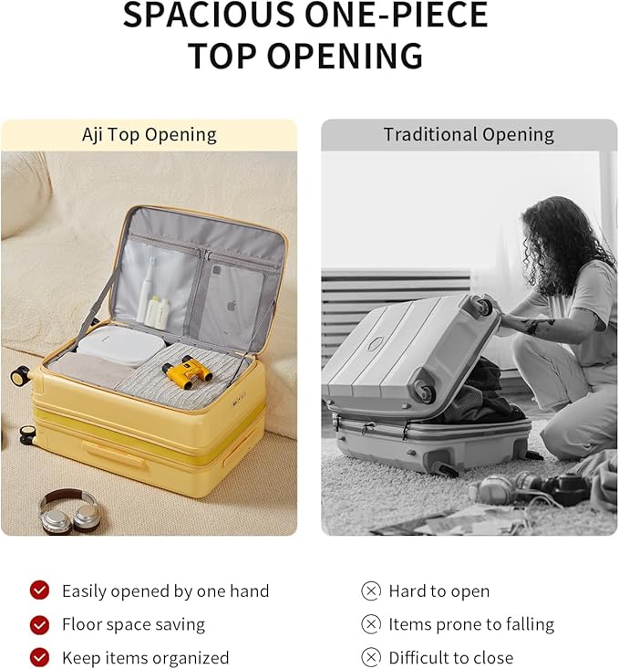aji Expandable Top Opening 24 Inch Checked Luggage