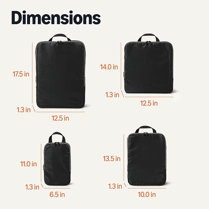 Amazon Essentials Ultralight Compression Packing Cubes Packing Organizer black