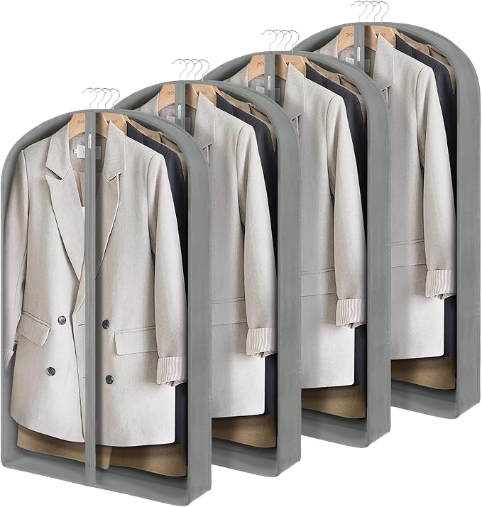 Zilink 40" Suit Bags for Closet Storage Clear Mink Coat Storage Bag Hanging
