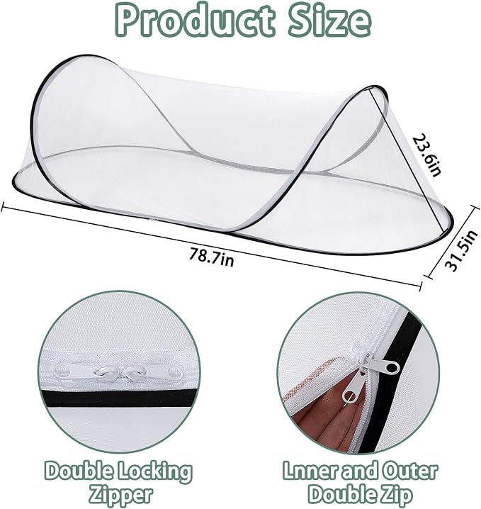 78.7 * 31.5 * 23.6 Inch Large Pop Up Mosquito Net, Collapsible Portable