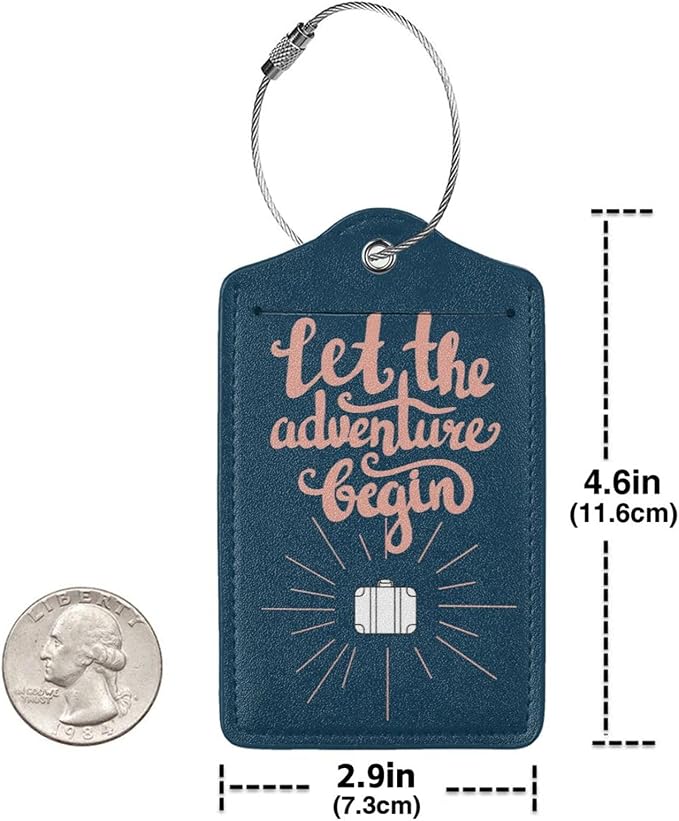 Let The Adventure Begin Luggage Cover Washable Suitcase Protector, Luggage Tag
