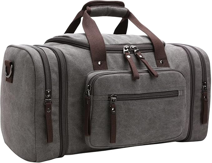 Duffle Bag for Travel, Large Canvas Duffel Bag for Travelling Overnight