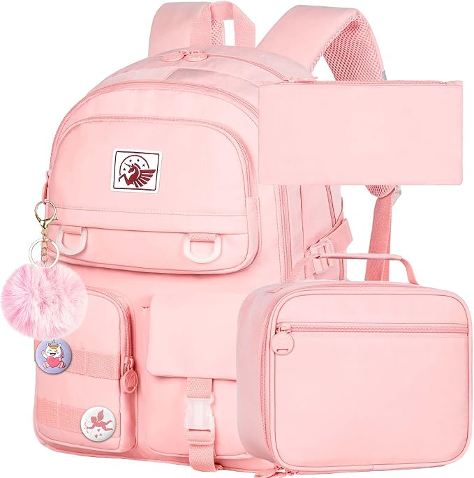 CCJPX Girls Backpack, 16 inch School Laptop Bag College Bookbag, Anti Theft
