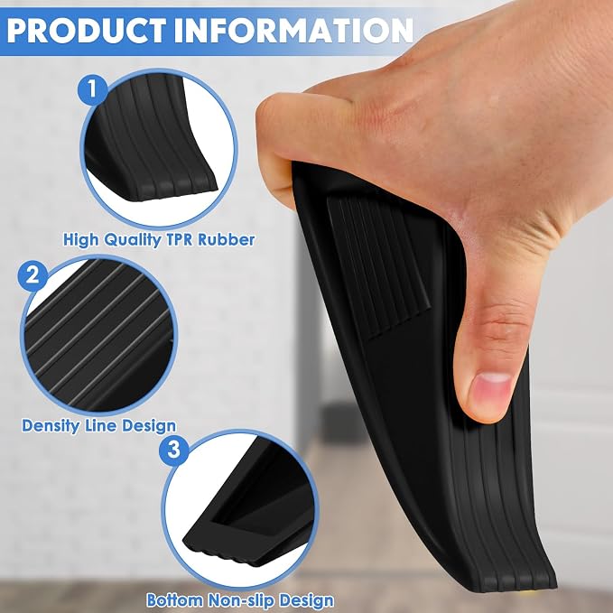 Frienda 8 Pcs Jumbo Door Stoppers Heavy Duty Door Stopper Tall up to 2inch Tall