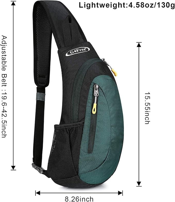 G4Free Sling Bag for Men Women, Small Crossbody Backpack Lightweight Chest