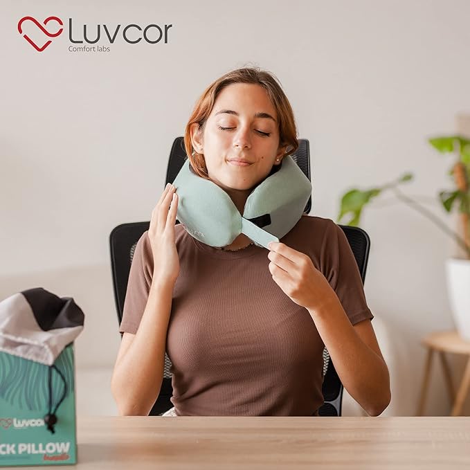 Premium Quality Memory Foam Travel Neck Pillow Bundle