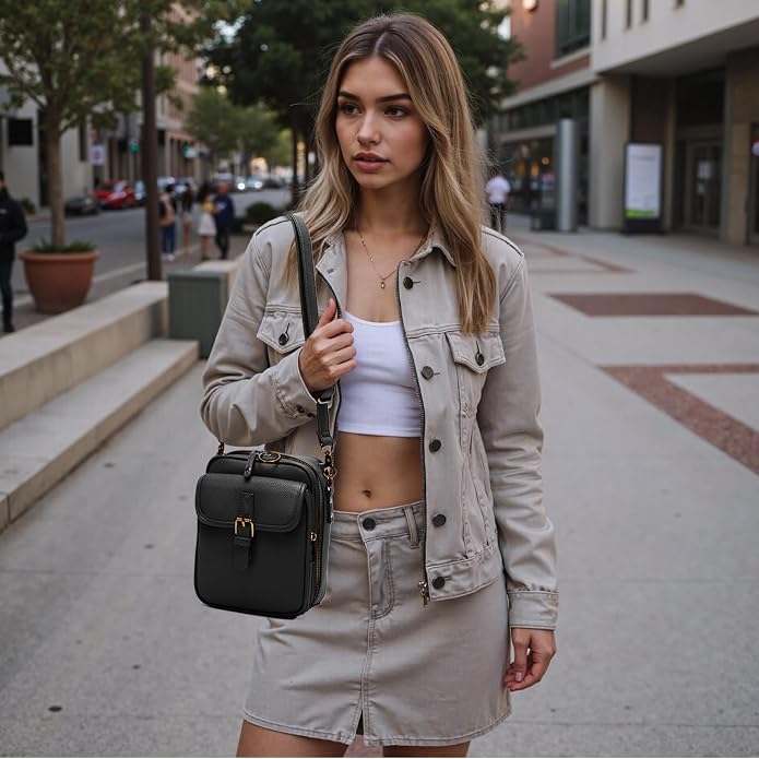 1060 Leather Crossbody Bags for Women Anti-Theft Vegan Purse