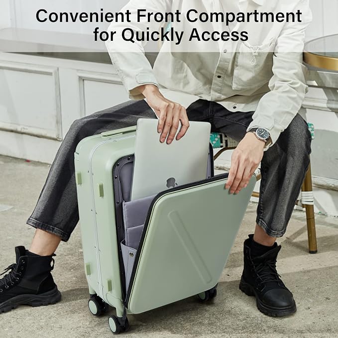 MILADA Wide Handle Carry On Luggage