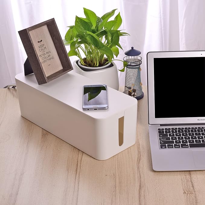 Chouky Cable Organizer Box Set of Three, Power Cover Cord Holder Surge Protector
