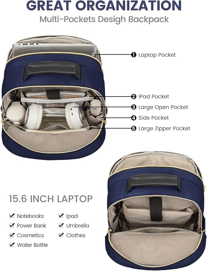 LOVEVOOK Laptop Backpack Purse for Women, Work Business Travel Computer Bags