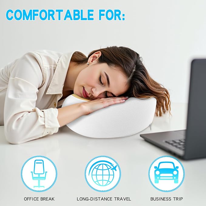 Adjustable Memory Foam White U-Shaped Travel Pillow