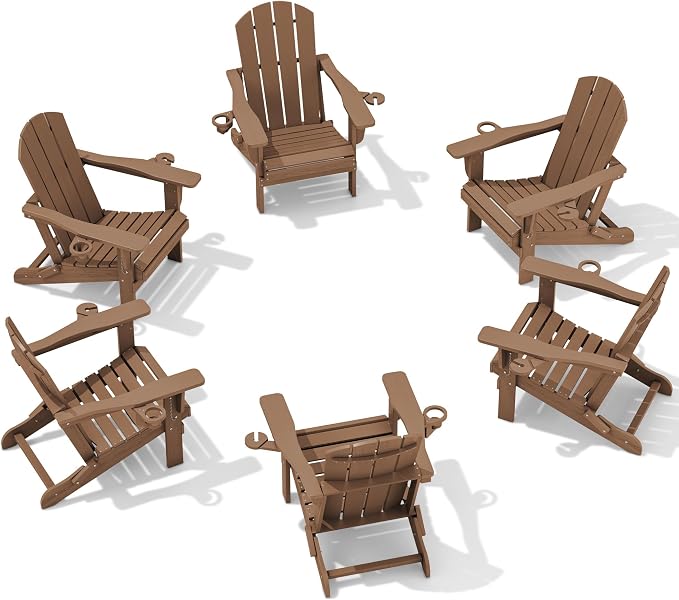 SERWALL Adirondack Chair with Cup Holders