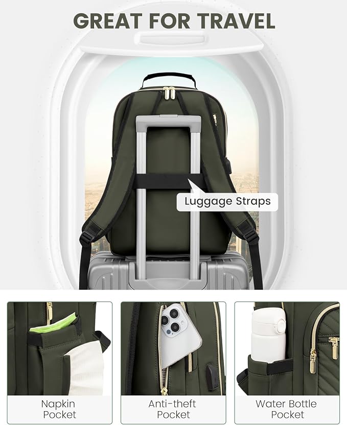 LOVEVOOK Laptop Backpack for Women, Travel Computer Work Bags