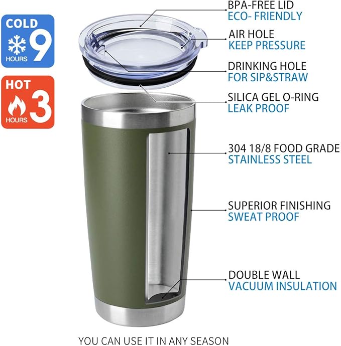 HASLE OUTFITTERS 20oz Stainless Steel Tumblers Bulk, Insulated Travel Cup