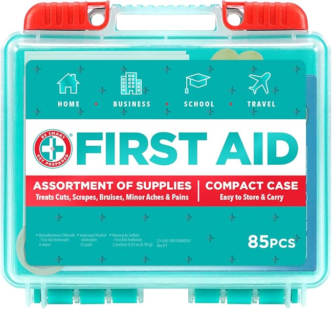 Be Smart Get Prepared 85 Piece First Aid Kit: Clean, Protect Minor Cuts