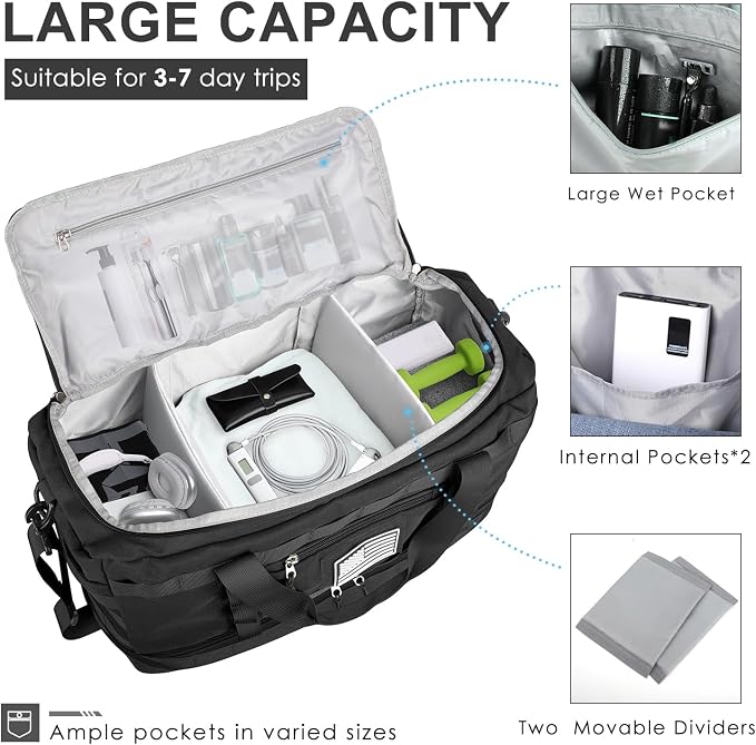 ETRONIK Travel Bag for Men Women, Gym Bag & Tactical Duffle Bags for Travel