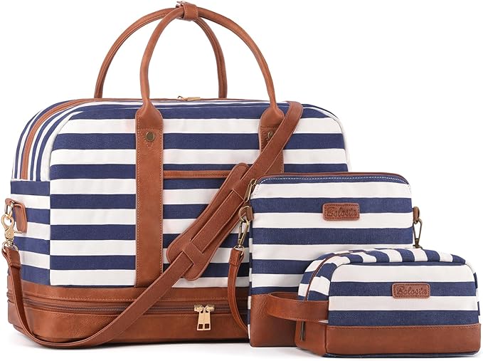 Weekender Bag for Women Canvas Overnight Bag Large Travel Tote Bag Carry on
