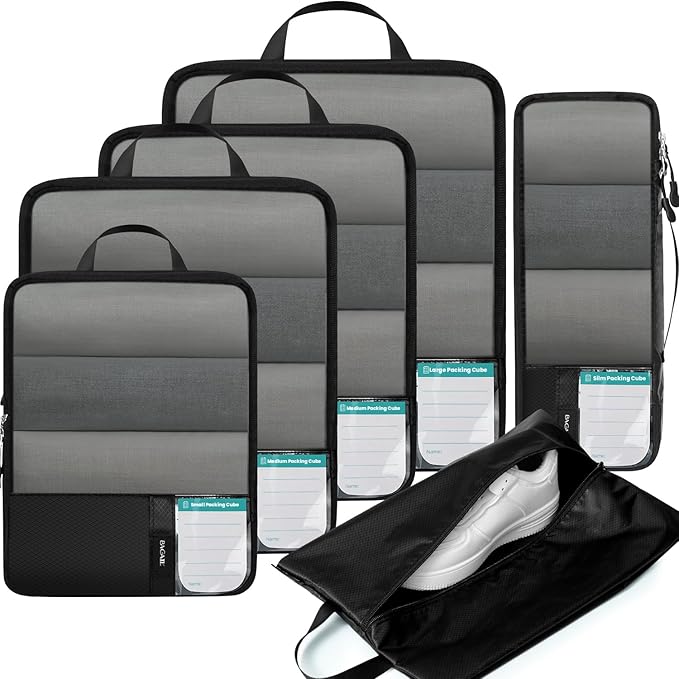 BAGAIL 6 Set Ultralight Compression Packing Cubes Packing Organizer