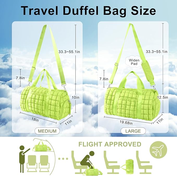 Quilted Travel Duffle Bag Gym Bag