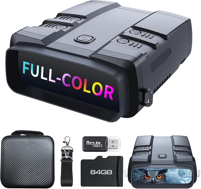 Night Vision Goggles, True 4K Full-Color Night Vision Binoculars, Built-in