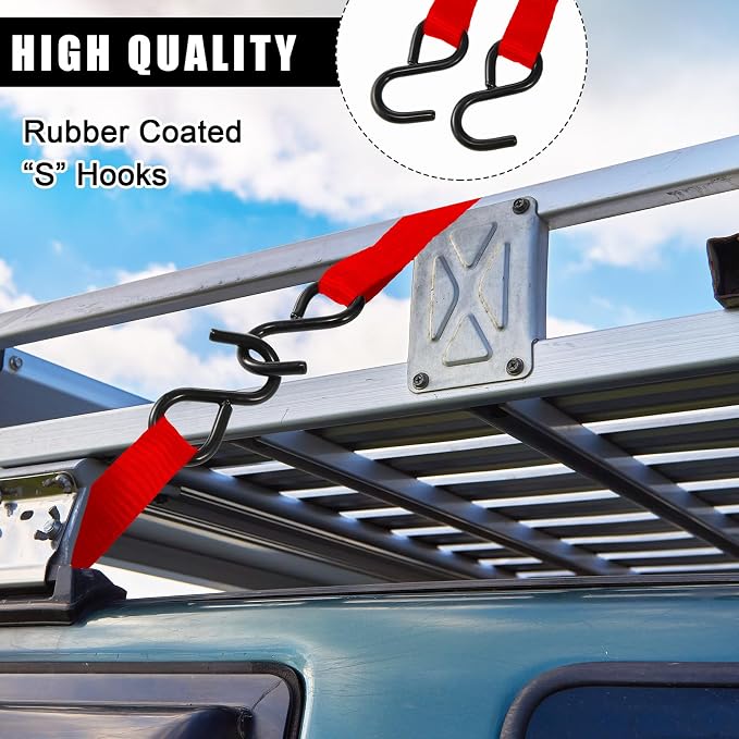 16 Pcs Cambuckle Tie Down Straps 1763lbs Break Strength Securing Straps 1'' x