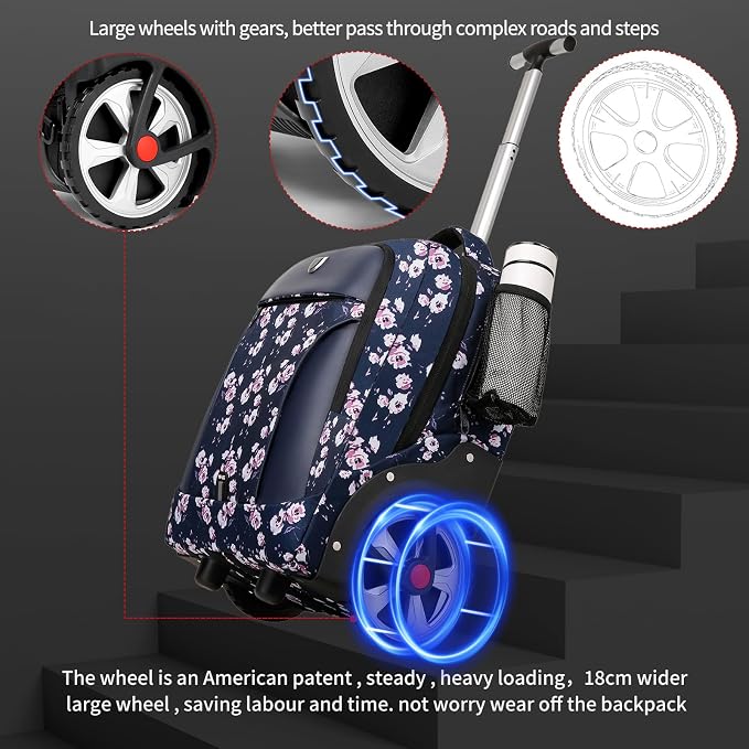 Rolling Backpack, Waterproof Backpack