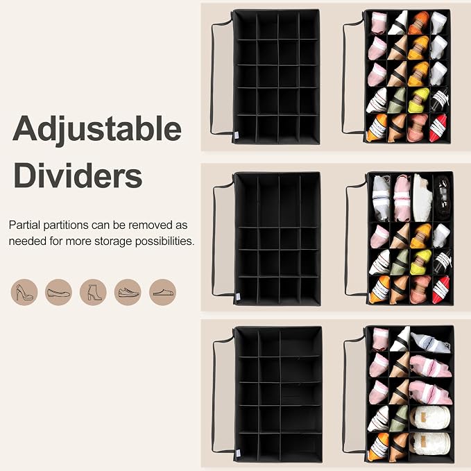 Shoe Organizer for Closet, Foldable Shoe Box