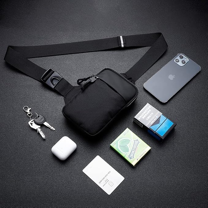 Simptech Mini Crossbody Sling Bag Chest Bag Dual Pocket Water Resistant Fanny