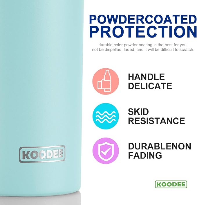koodee 20 oz Stainless Steel Skinny Tumbler Double Wall Insulated Slim Water