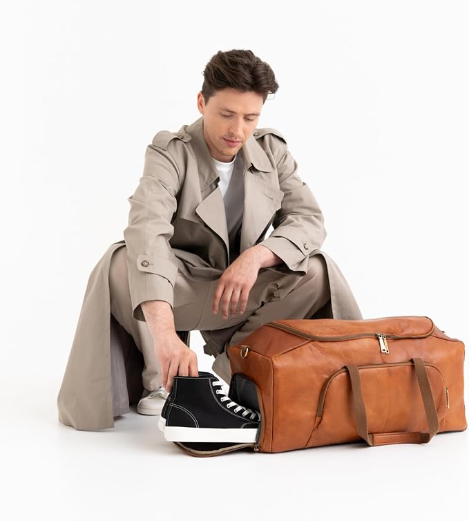 Berliner Bags Vintage Genuine Leather Duffle Denver XL