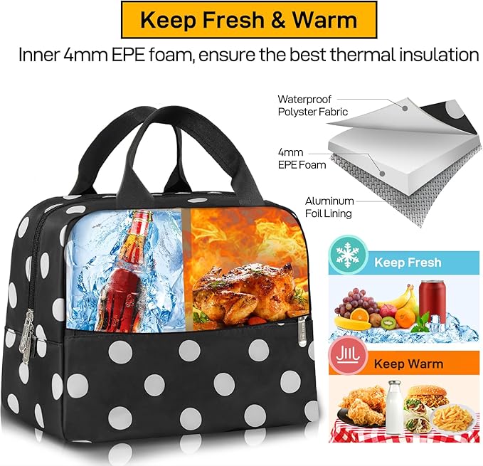 HOMESPON Insulated Lunch Bag for Women Men Lunch Box Cooler Lunch Tote for Work