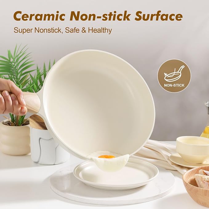 SENSARTE Ceramic Nonstick Frying Pan Skillet 11Inch Non Stick Omelette Pans