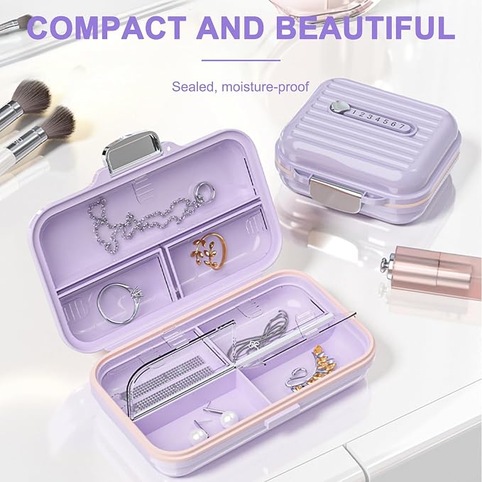 Travel Pill Organizer Box with Medicine Labels, Daily Medication Organizer