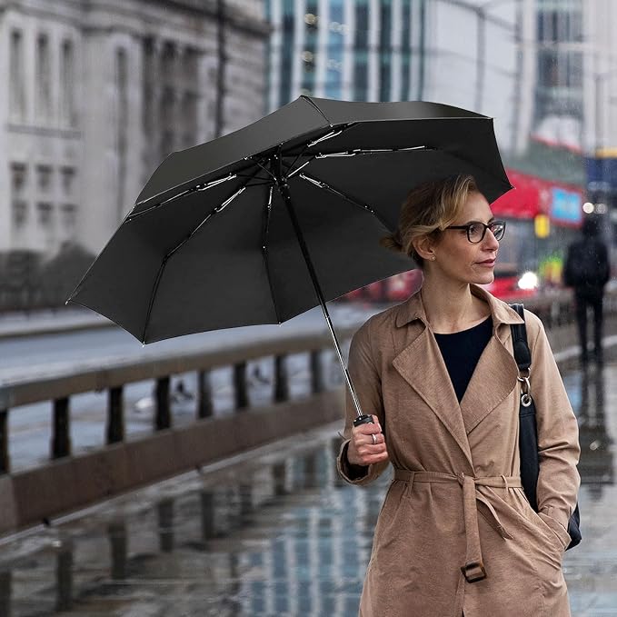 LLanxiry Compact Travel Umbrella, Mini Windproof Umbrellas