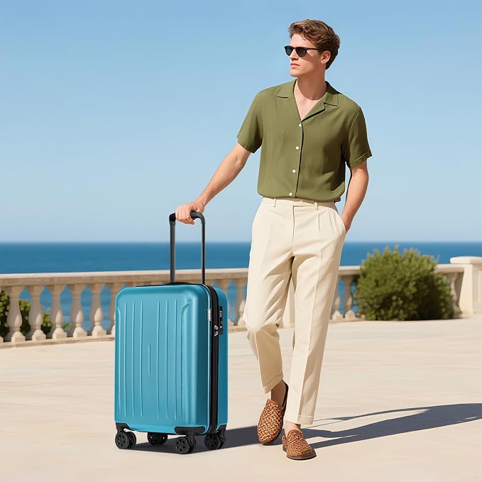 KYME Suitcase Hardshell With Double Spinner Wheels, PC+ABS TSA Lock Travel