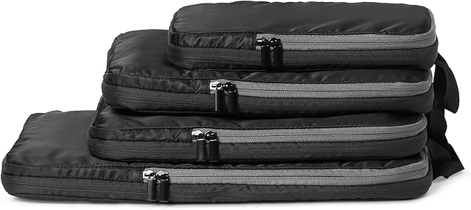Amazon Essentials Ultralight Compression Packing Cubes Packing Organizer black