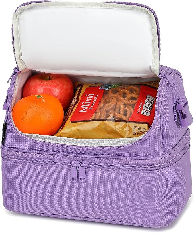 FlowFly Double Decker Cooler Insulated Lunch Bag Large Tote