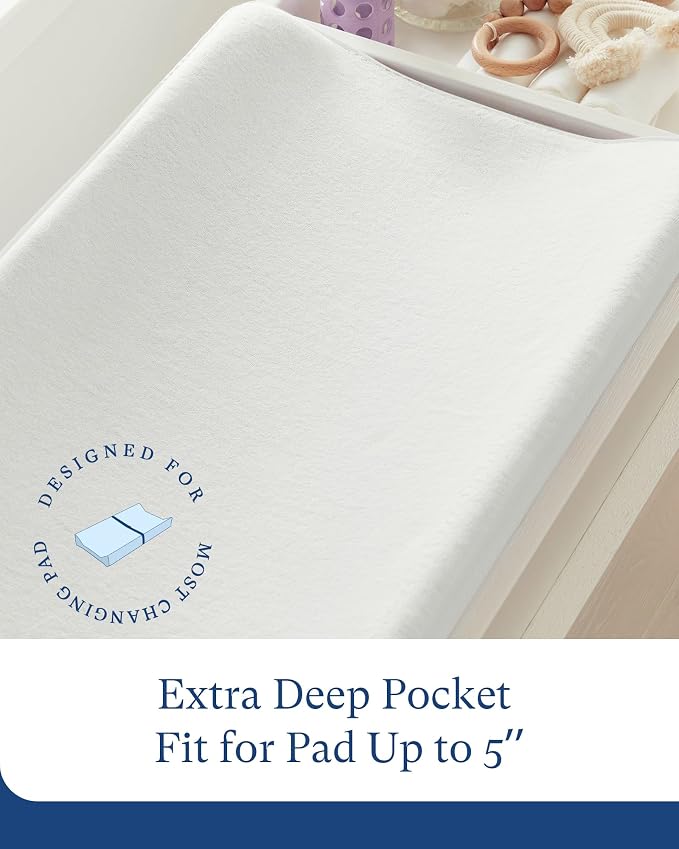 PurComfy Supersoft Diaper Changing Pad Covers, Hypoallergenic Stretchy Changing