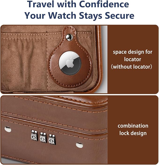 KAMIER Watch Travel Case with Combination Lock