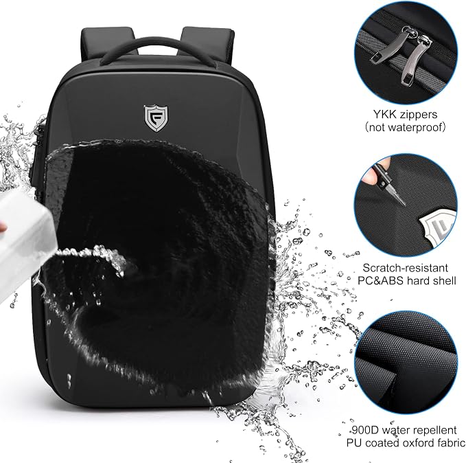 FENRUIEN Hardshell Backpack Expandable, Anti Theft Laptop Backpack