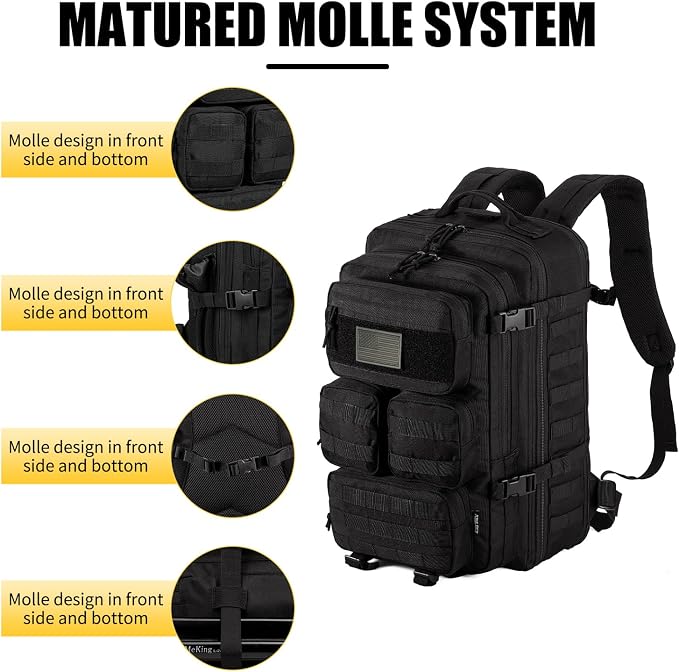 Tactical Backpack for Men, 40/50L Expandable Military Backpack, Waterproof