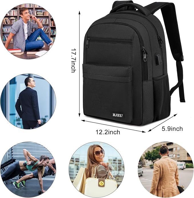 School Backpack for Teen Boys 15.6 Inch, USB Charging Port & Anti-Theft Water